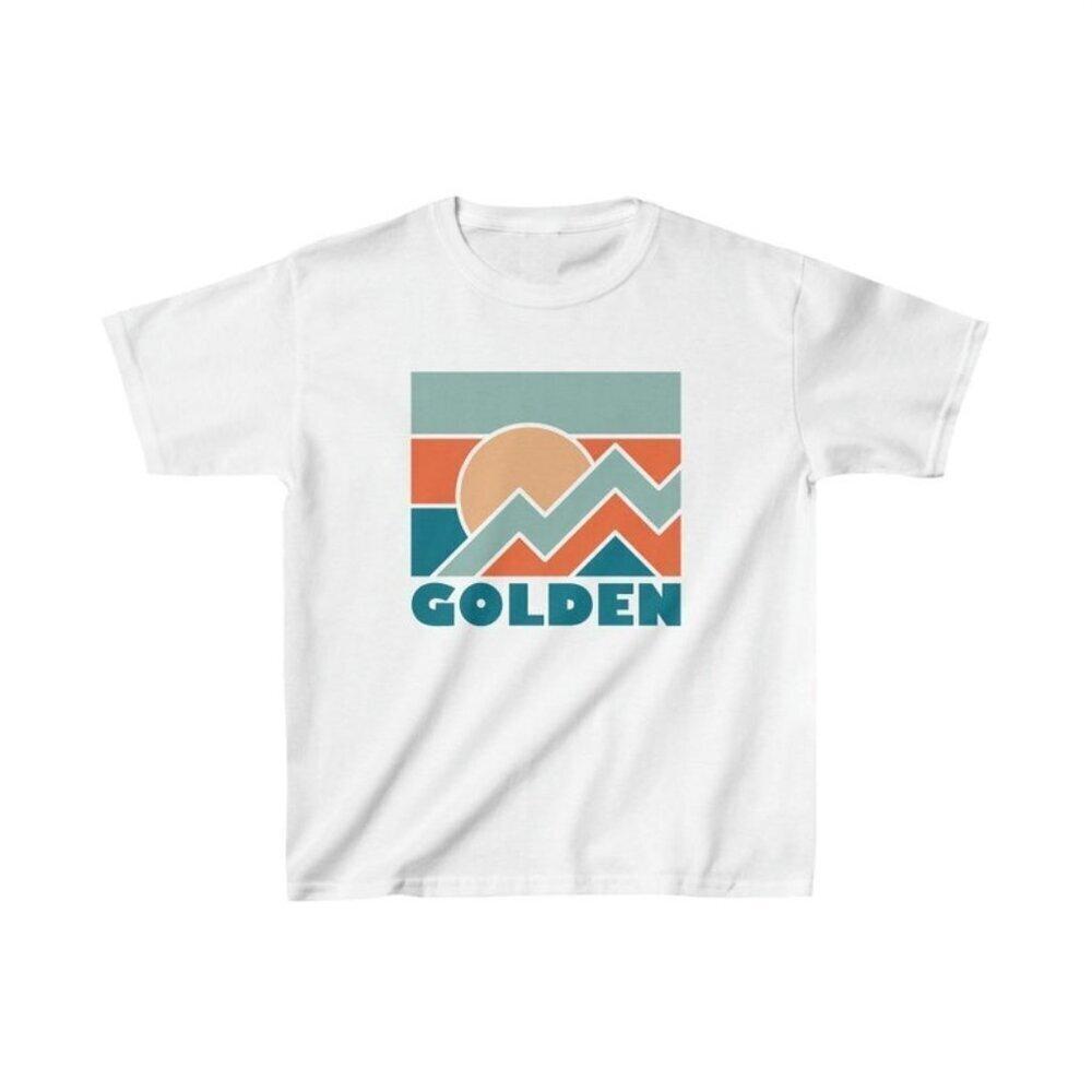 Golden Colorado Youth Retro Mountain Outdoor Fan T Shirt